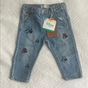 Disney Baby Light Blue Jeans with Mickey Mouse Design
